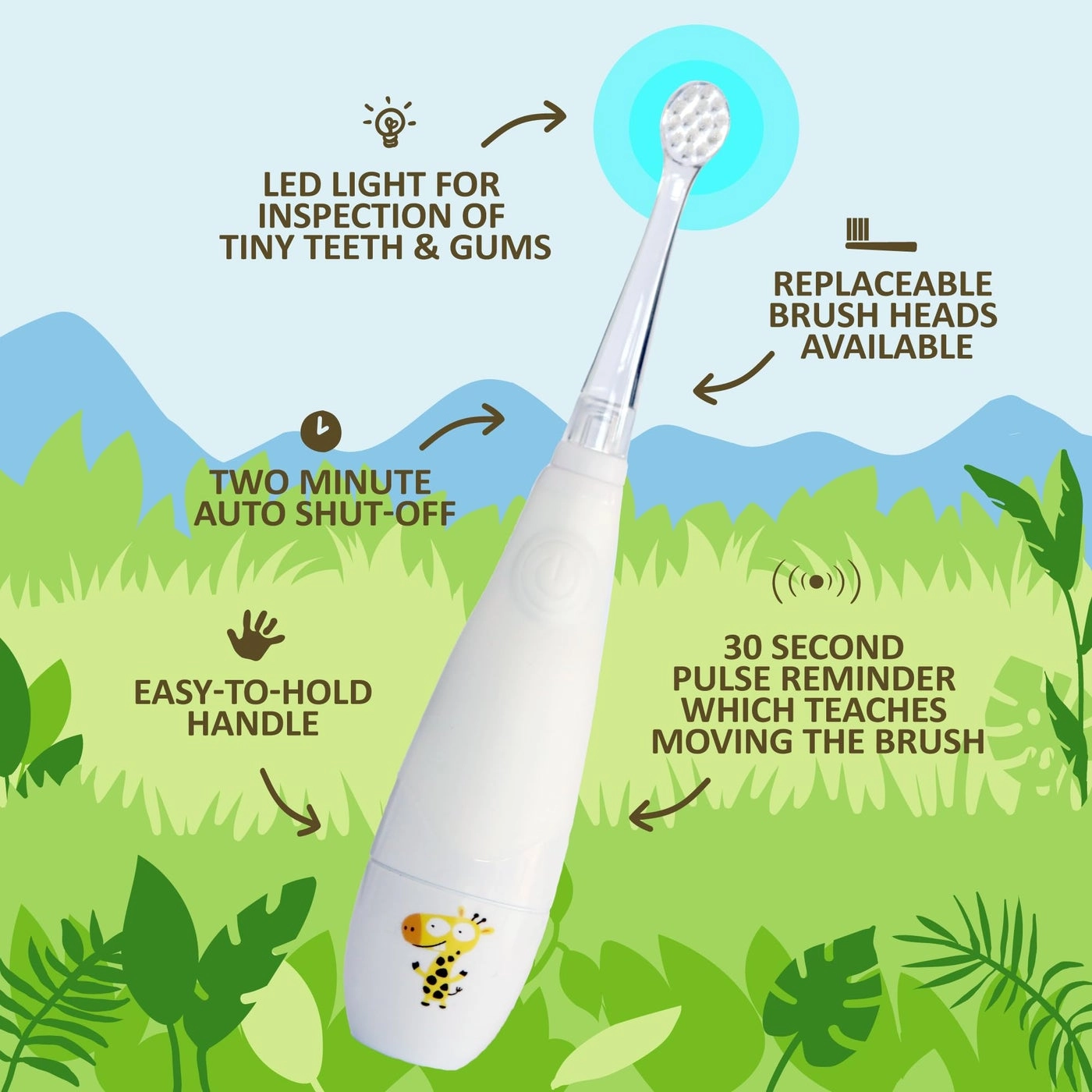 Tickle Tooth Toddler Toothbrush & Toothpaste Set - Baby Electric Fluoride Free