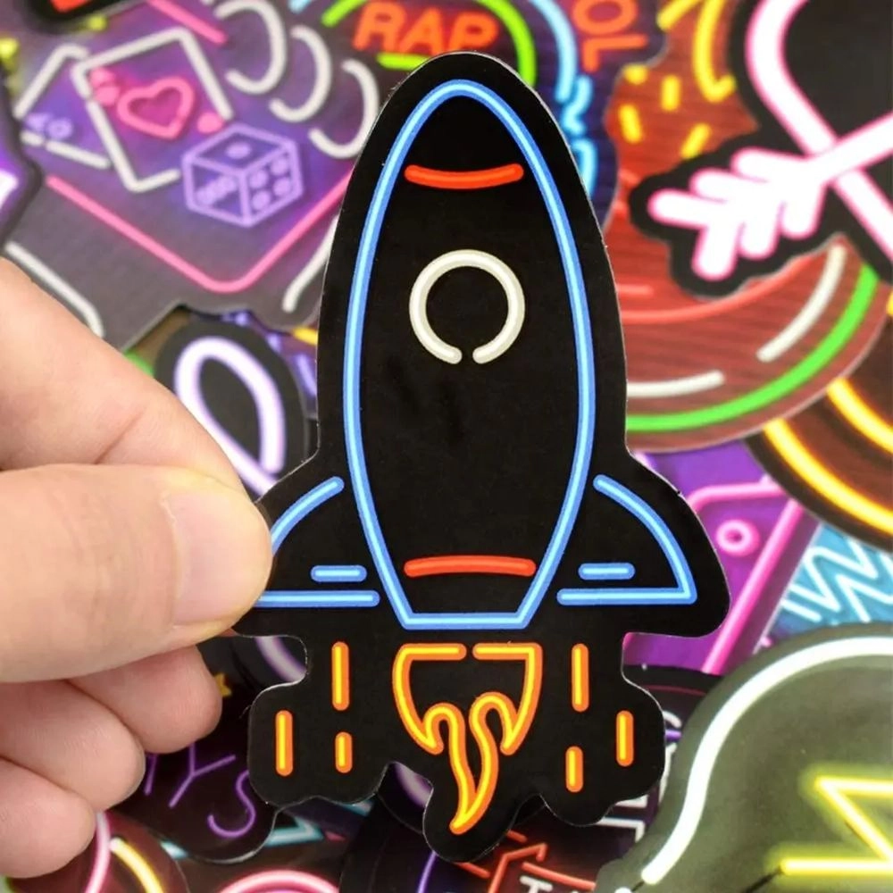 Neon Sticker Book Waterproof 50 pcs