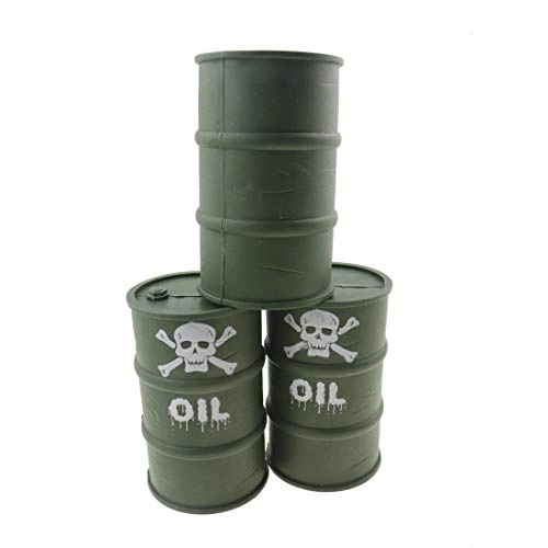 RC Car Skull Fuel Barrel - 3pcs 1.1 scale compatible with 1/10 RC4WD D90 SCX10 Trx-4 crawler RC car
