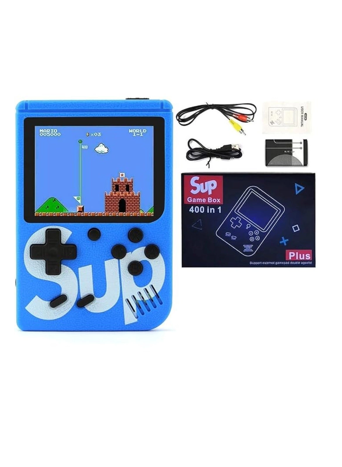Handheld Game Console - 400 Built-in Games 3-Inch Color Screen Rechargeable Battery