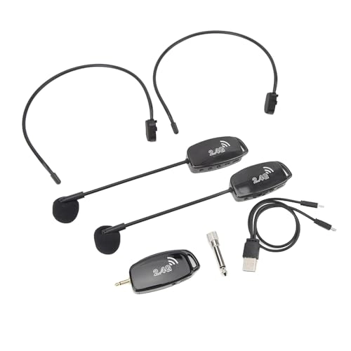 Wireless Microphone Headset - 2 x Microphone 2.4G