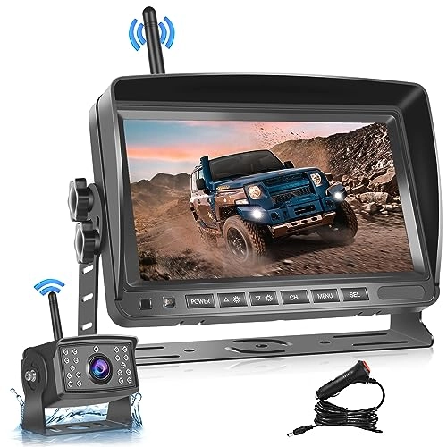 7 Inch TFT LCD Monitor - Wireless + Rear View Camera - Night vision 720P