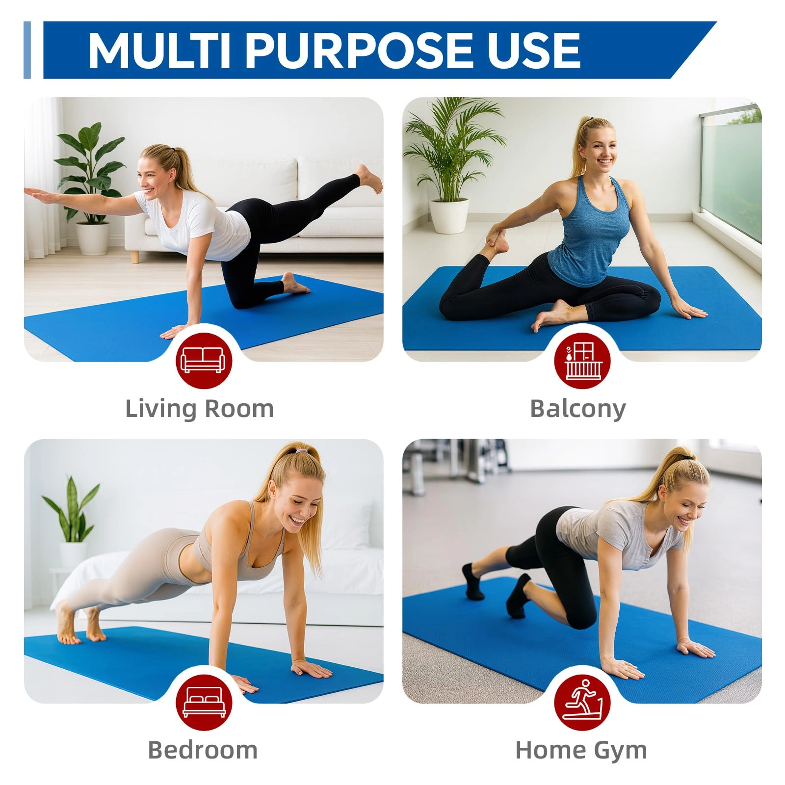 Extra Large Yoga Mat - Thermoplastic Elastomers 6mm