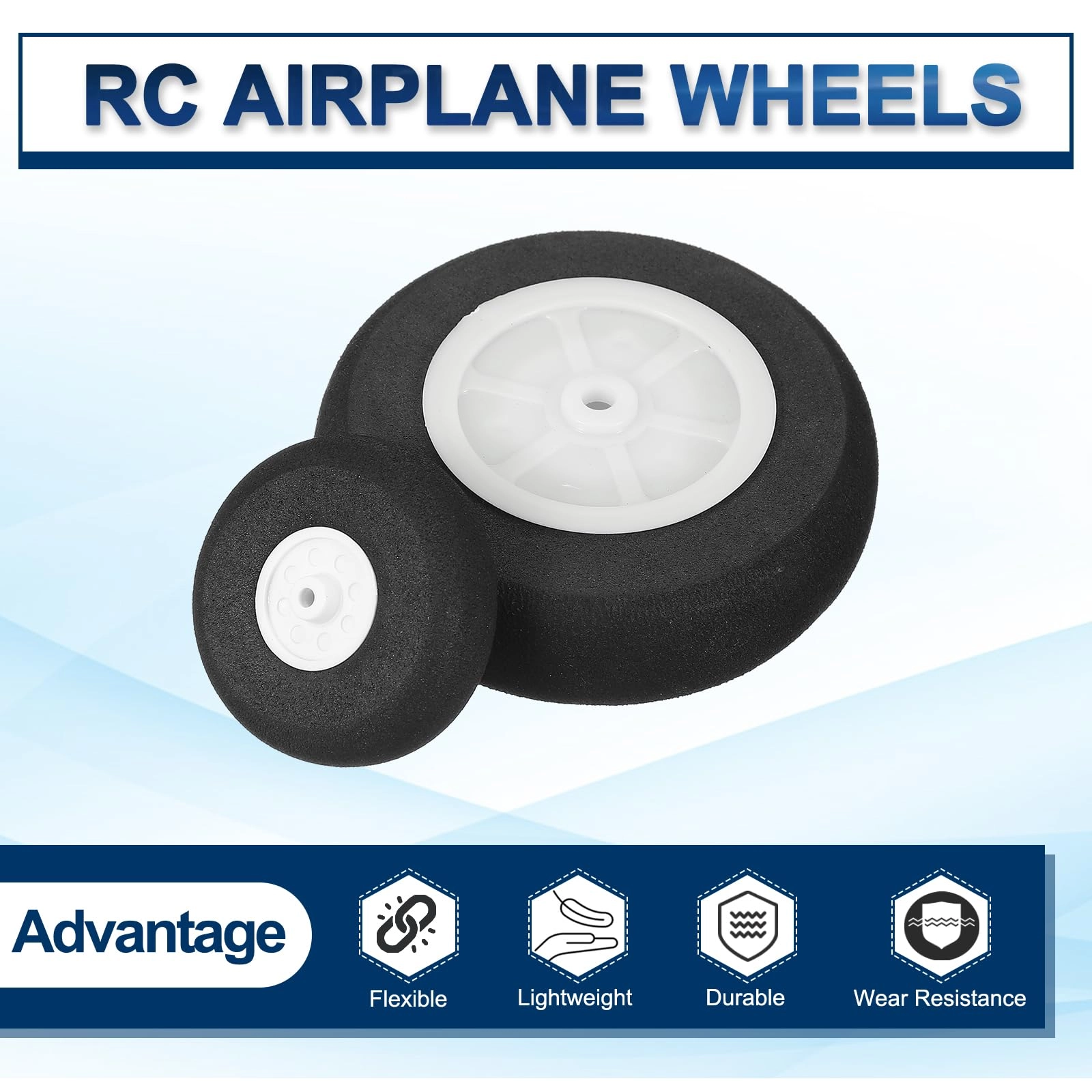 RC Airplane Wheels Set - 2"/3.5" Sponge Pack of 4