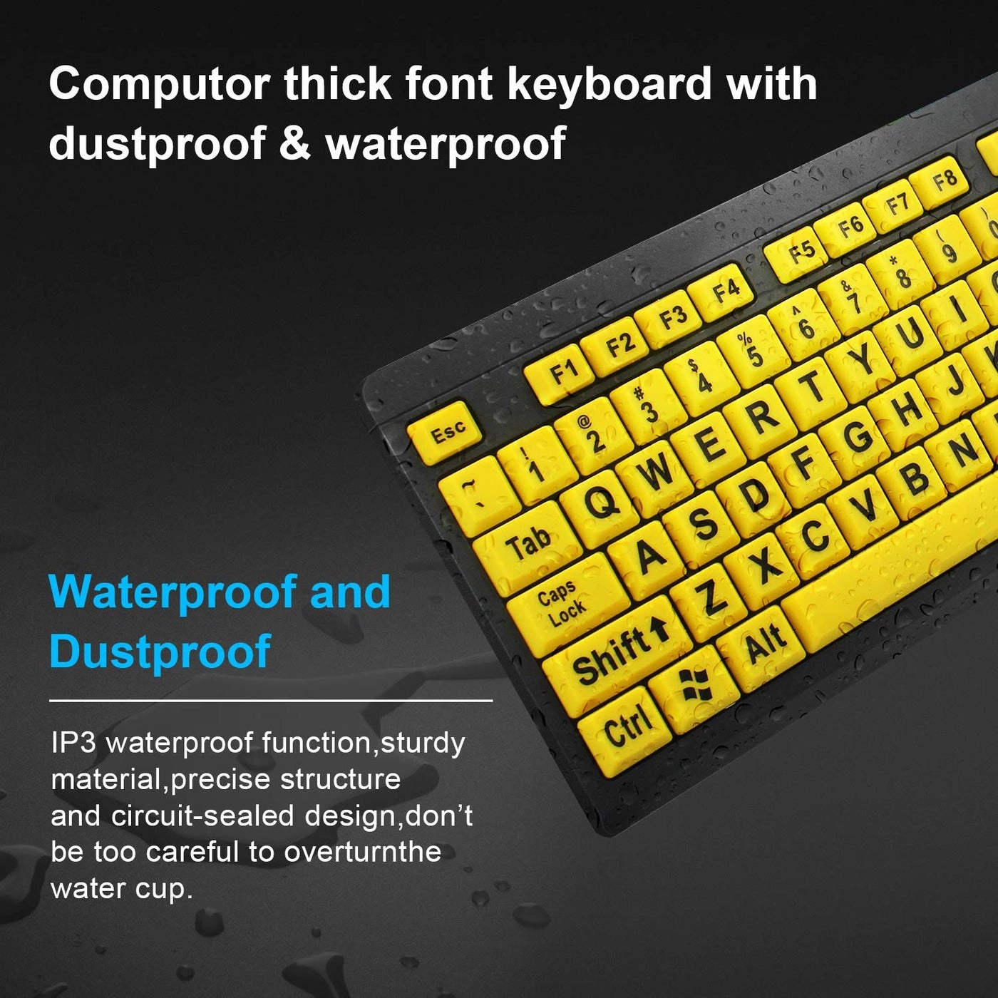 Large Print Computer Keyboard - QWERTY Wired