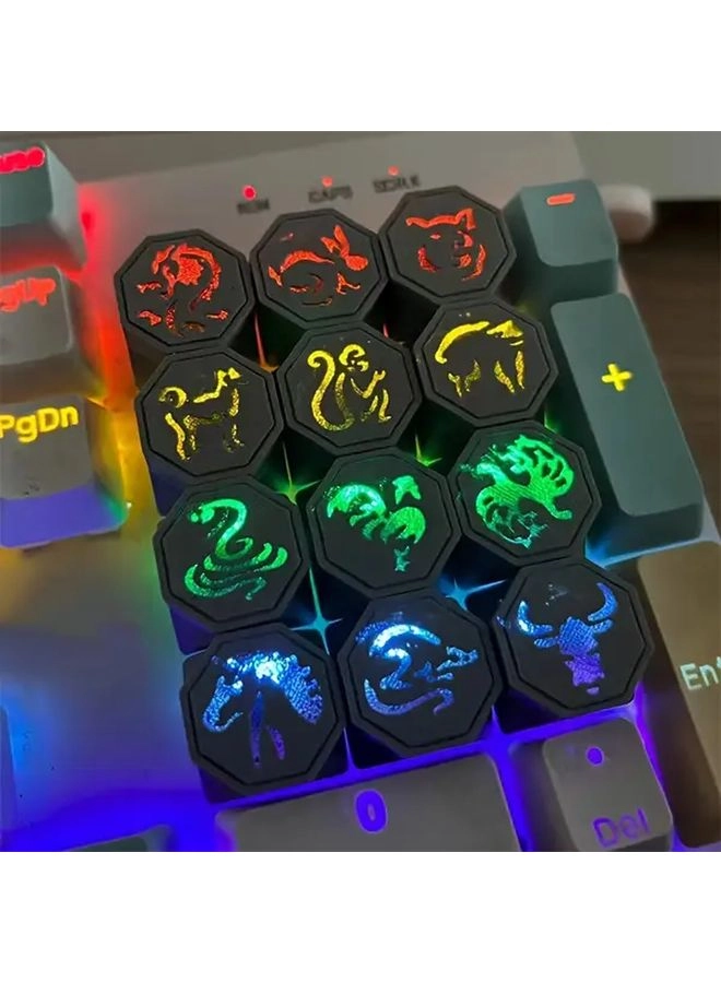 Generic Cross Axis Keycaps - 12 Pcs