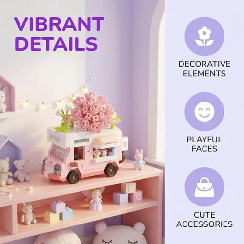 Ice Cream Food Truck + Flowering Flower Trolley - 2 pcs