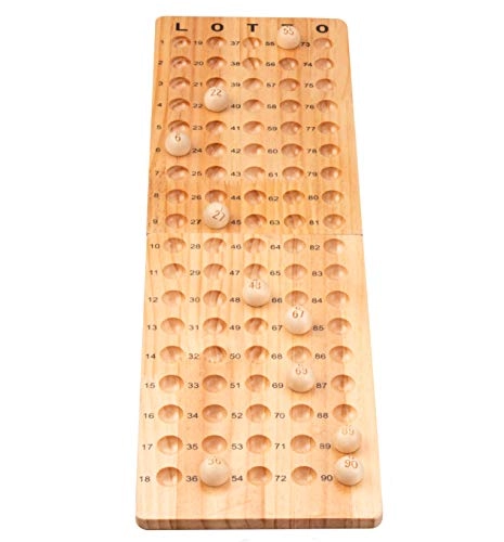 Bingo Game - Metal Basket Wooden Board 90 Balls