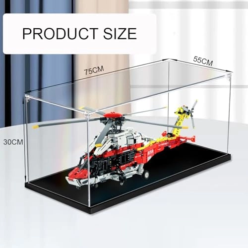 Acrylic Display Case for LEGO 42145 Airbus Rescue Helicopter - 3mm thickness