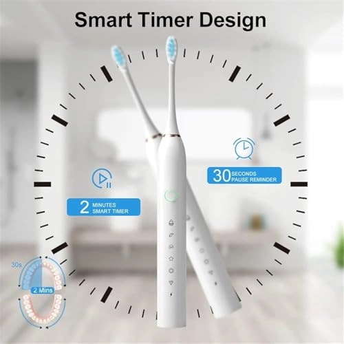 Sonic Electric Toothbrush - 6 Cleaning Modes IPX7 8 Brush Heads
