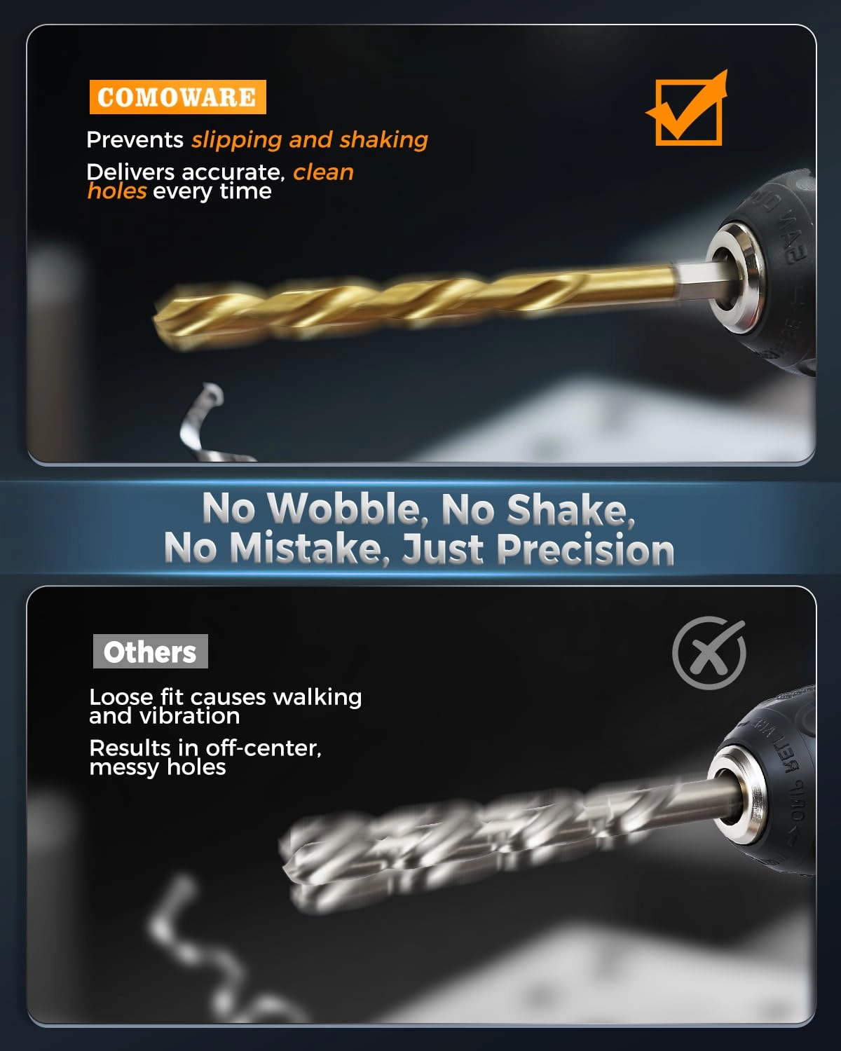 Titanium Twist Drill Bit Set - Titanium 16 Pcs 1/16"-1/4"