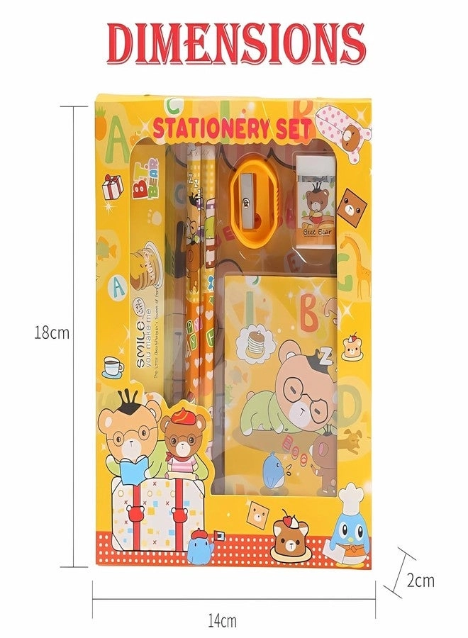 Scale + Pencils + Notepad + Eraser + Sharpener - Set of 4
