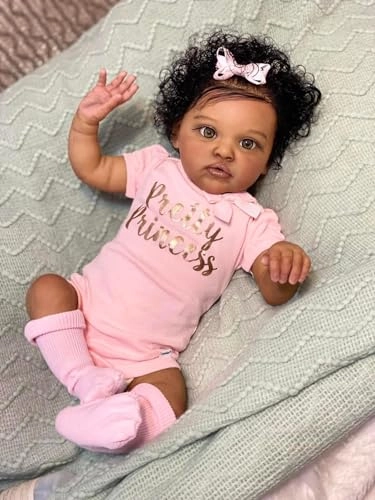 Reborn Baby Doll - 20 Inch Soft Cotton Body African American Ages 3+