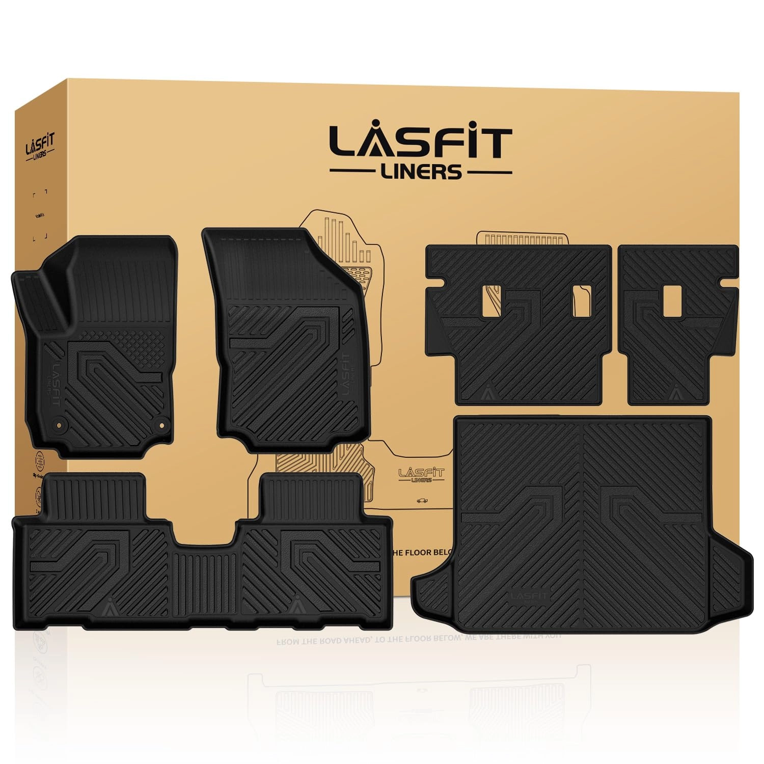 LASFIT Floor Mats for Chevrolet Chevy Equinox/GMC Terrain - 2018-2024 All Weather TPE Custom Fit