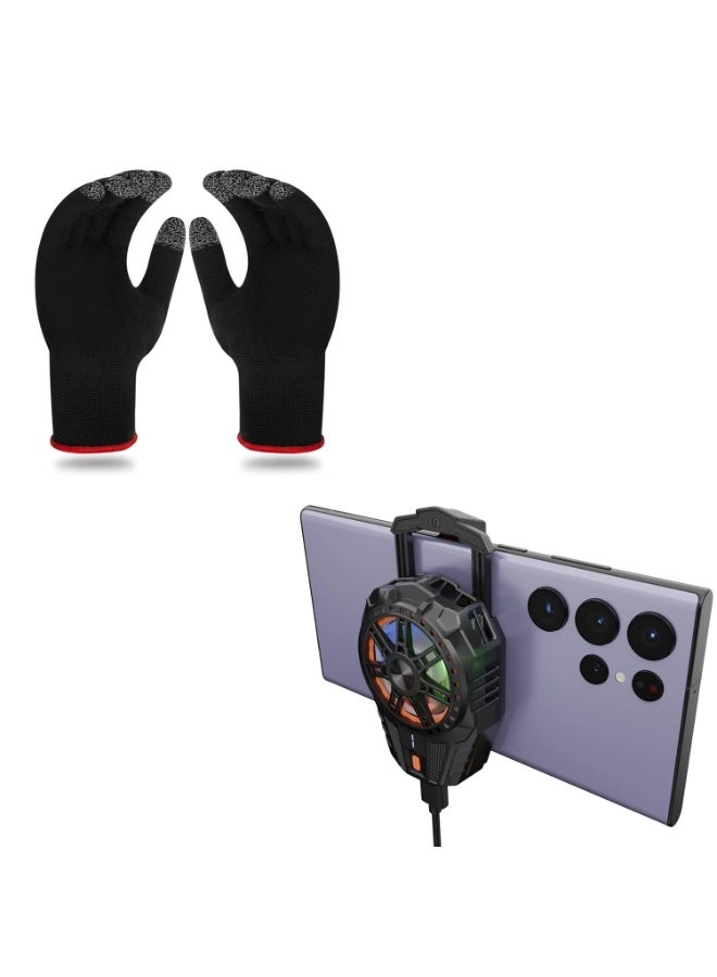 Lacoz Gaming Cooler Fan - 3-Level RGB + Finger Sleeve - Anti-Sweat