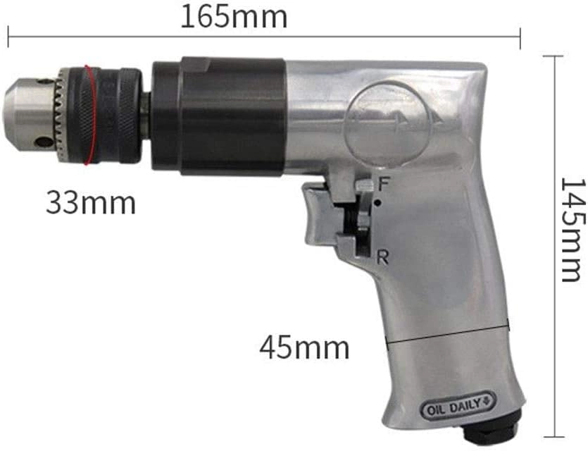Geared Pneumatic Drill - 3/8 Inch 10mm Yellow