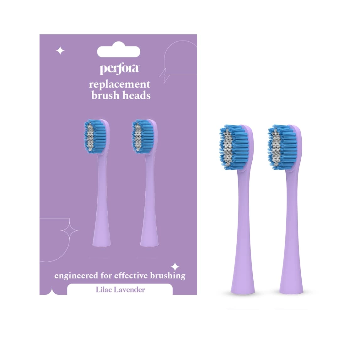 Perfora Replacement Brush Heads - Model 002 Lilac Lavender Pack of 2