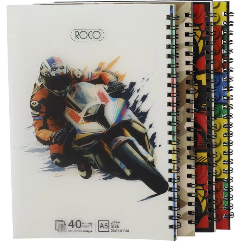 Notebook 19 X 26 cm Spiral - Grid 100 Sheets
