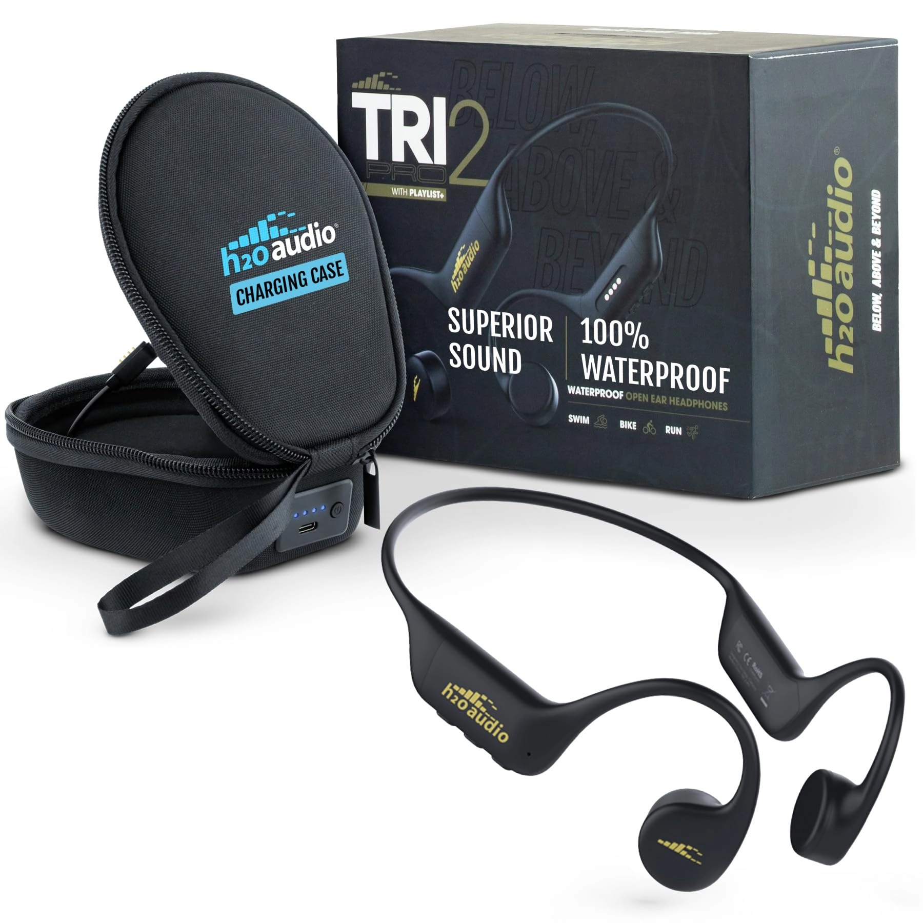 H2O Audio TRI 2 PRO - Wireless Headphone + Charging Case