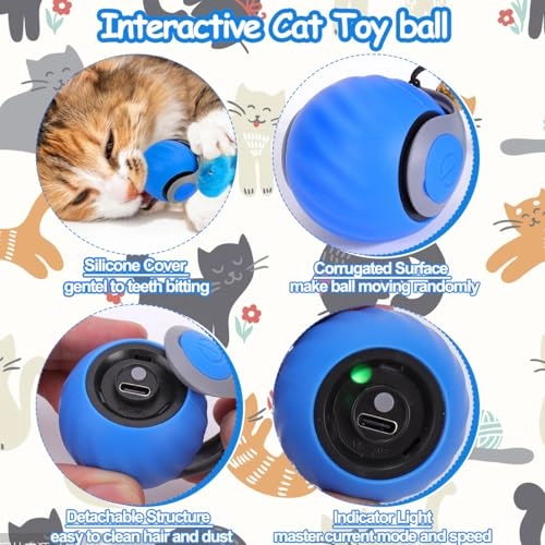Cat Ball Toy - Self Rolling Rechargeable Motion Activated