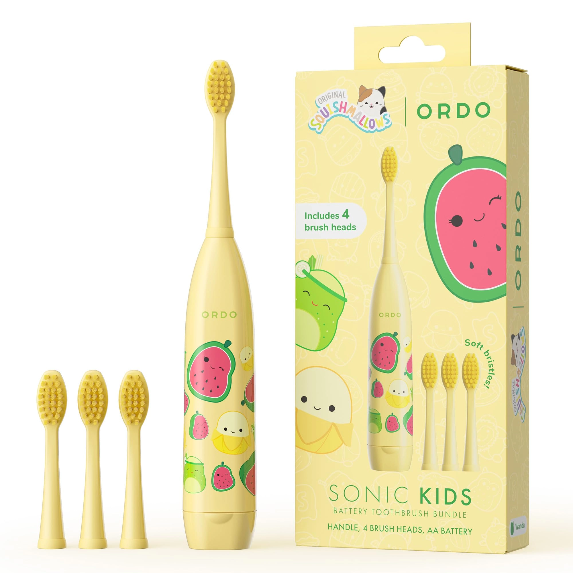 Squishmallows Toothbrush - Sonic Battery Soft Bristles Extra Brush Head