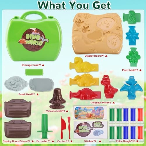 Dinosaur Color Dough - 3+ 37 pieces