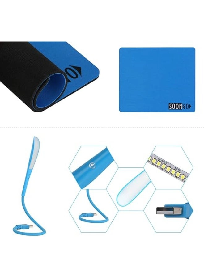 Mini Mouse Pad + Kids Mouse + USB LED Light