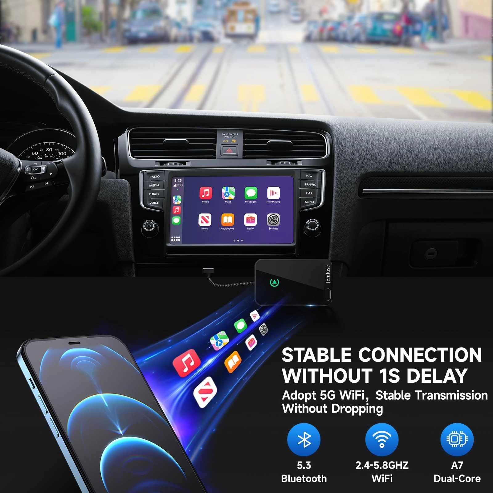 Wireless CarPlay Adapter for iPhone - USB C Multi-User