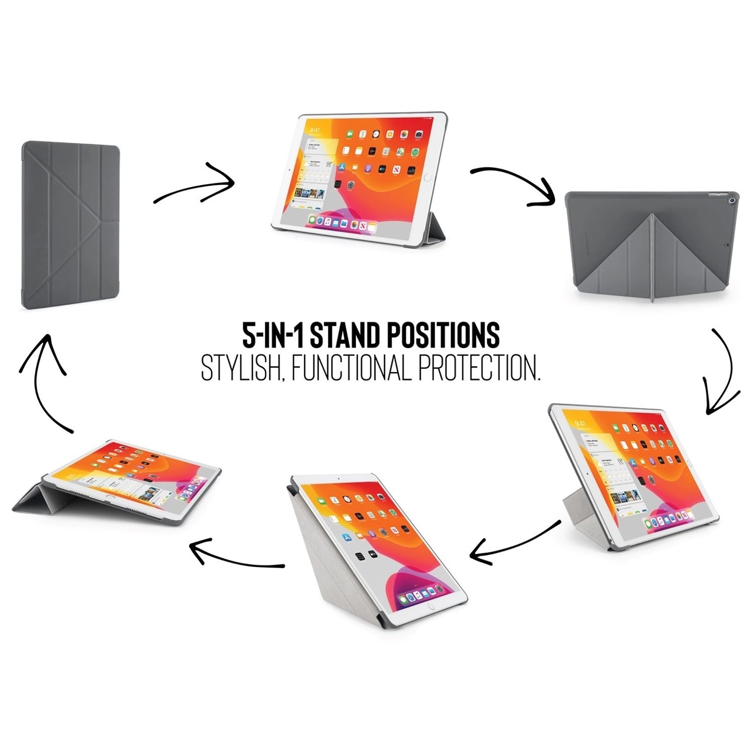 Origami Case with 5-in-1 Stand for iPad 7th Generation 10.2-inch (2019)