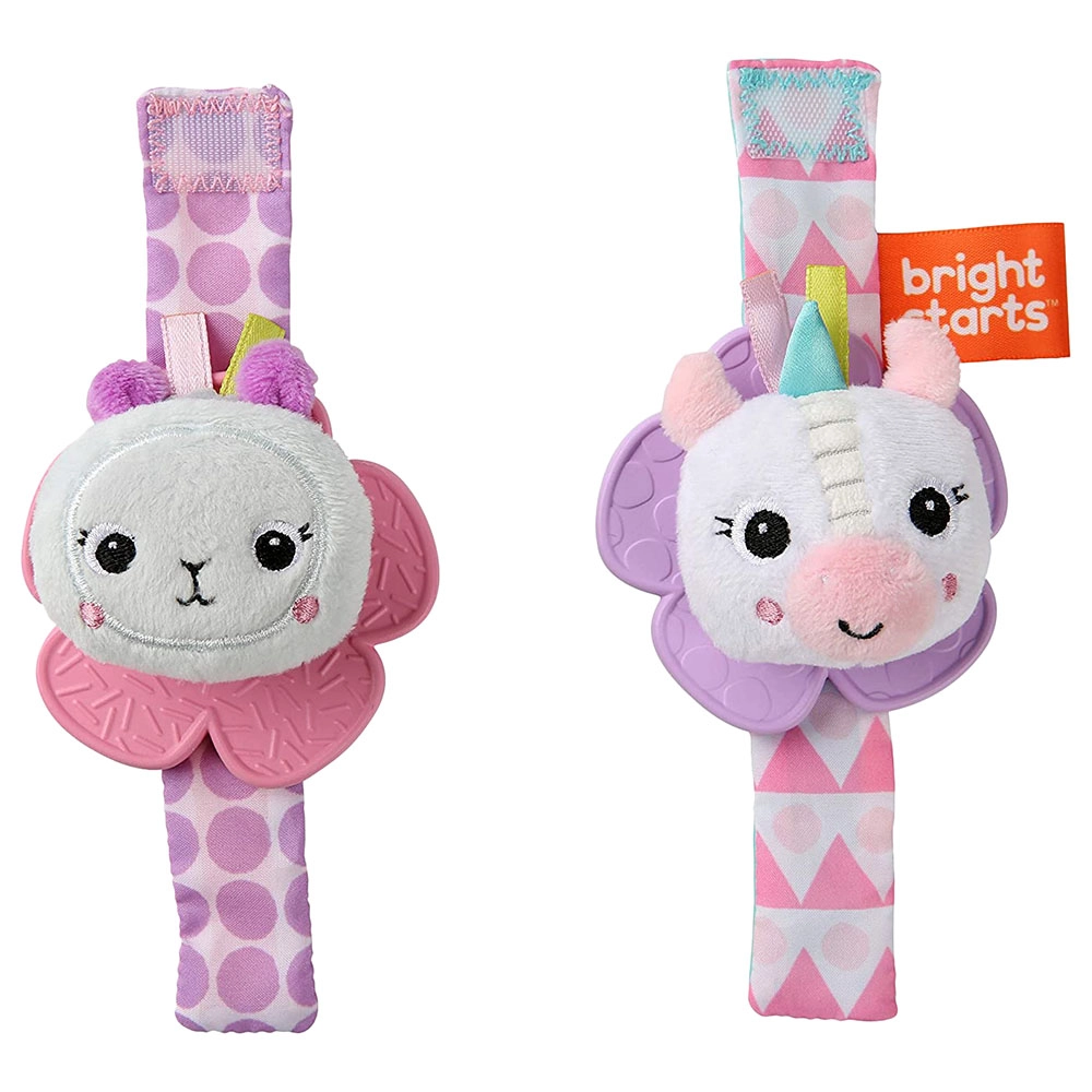 Rattle & Teethe Wrist Toy - Wearable Unicorn Llama