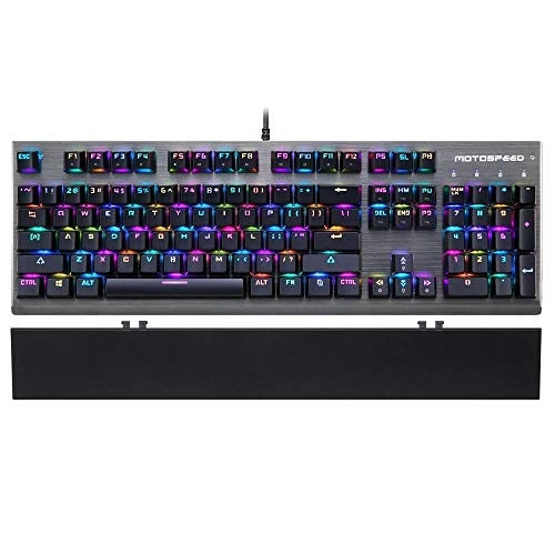 Keyboard Wired Mechanical Black Blue Switches Gaming Keyboard Led Backlit Ergonomic Wrist Rest Keyboard Gaming for Pc