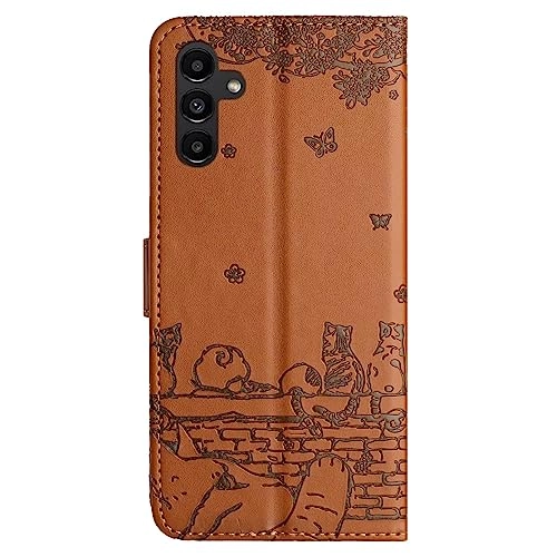 Cute Cat Case - PU Leather Flip Cover for Samsung Galaxy A14 5G