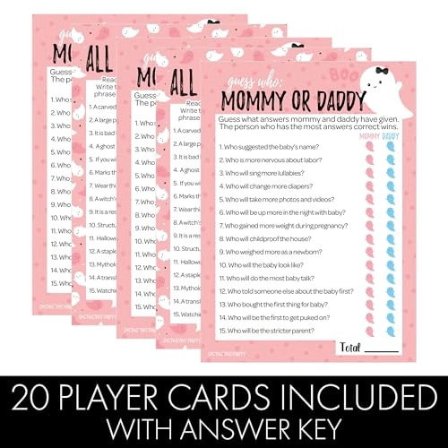 Guess Who Mommy or Daddy - 20 Cards + All Things Halloween Matching Game Adult