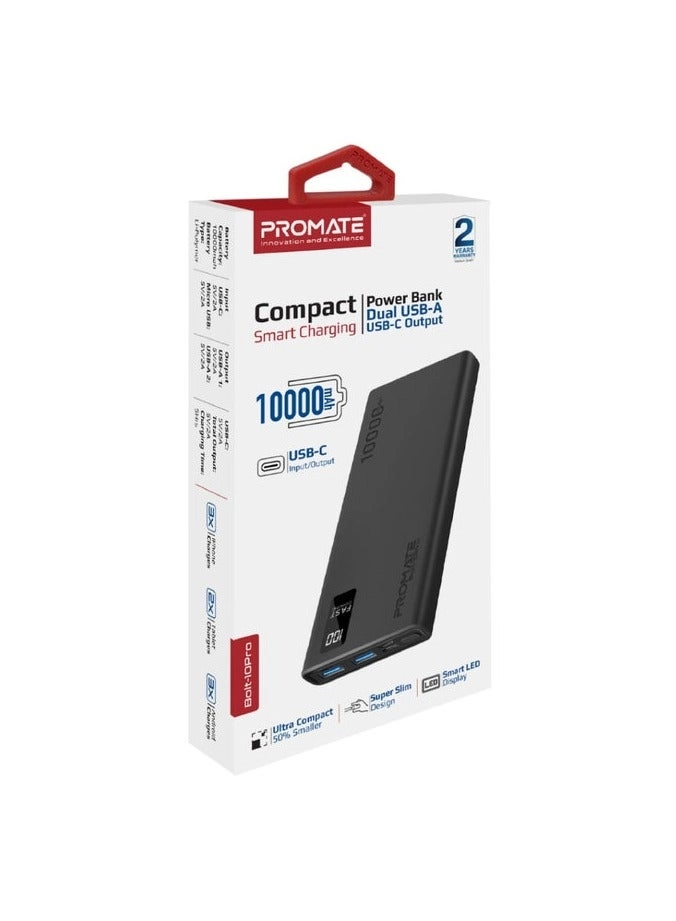 Bolt-10Pro - 10000mAh Fast charging Dual USB-A USB-C