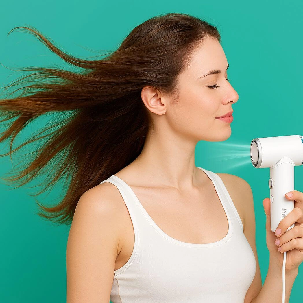 Hair Dryer - 110,000 RPM Ultra-Compact white