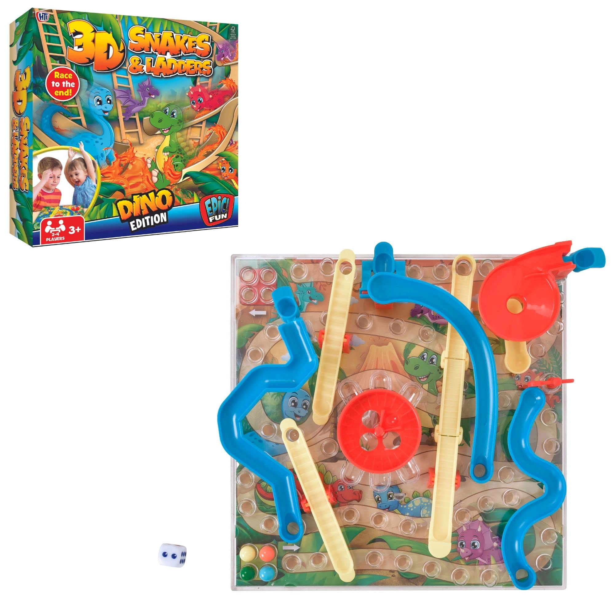 Epic Fun Games DINO 3D SNAKES & LADDERS - 3+ 6 pieces