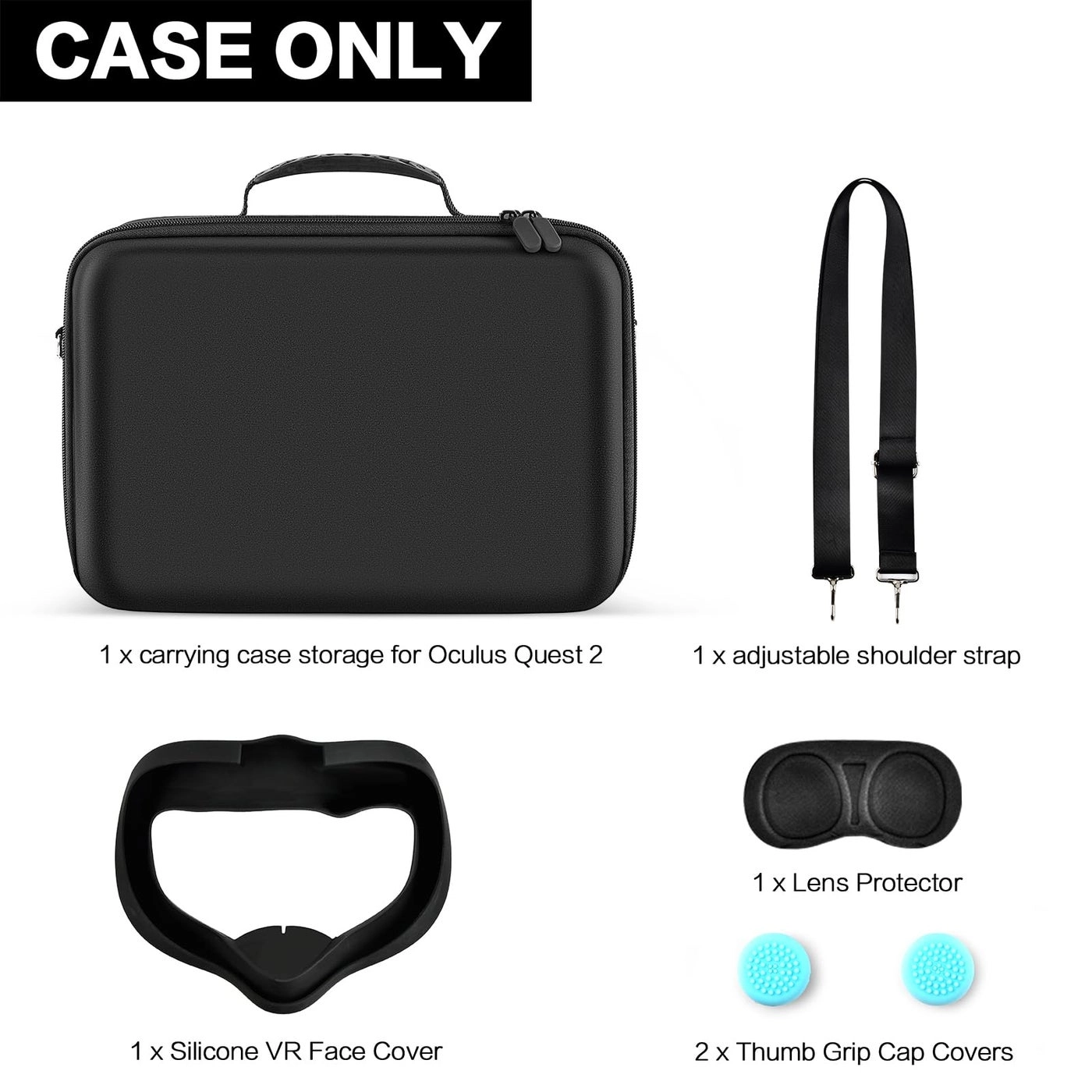 Carrying Case - Meta Quest 3/3s Oculus Quest 2 14*9.5*5inches Bundle