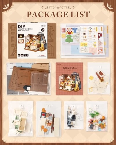 Dollhouse Kitchen Bakery Kit - cream Wood