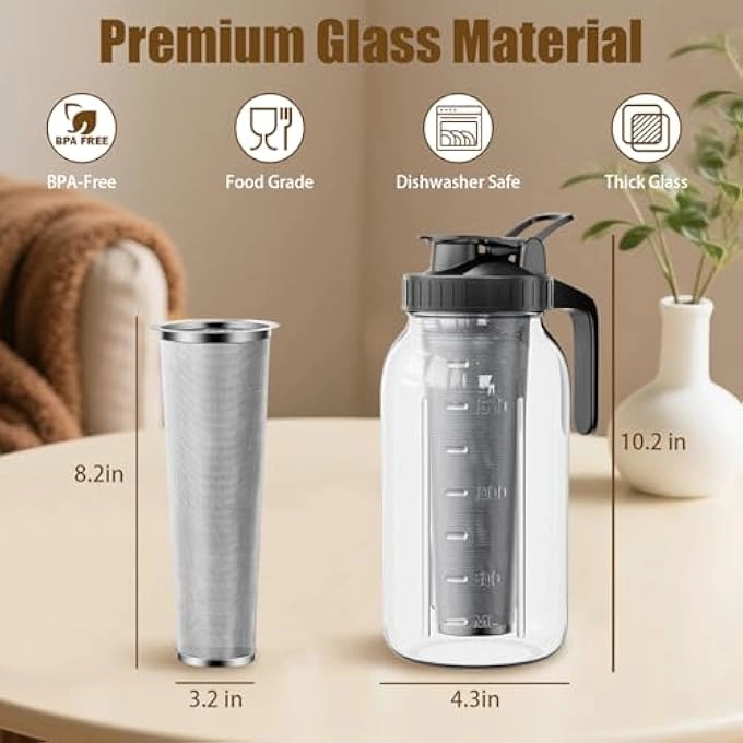 Cold Brew Coffee Maker - 64 Oz Stainless Steel Filter