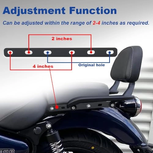 Back Rest Extender Relocation Kit - Royal Enfield Meteor 350 2021-2026
