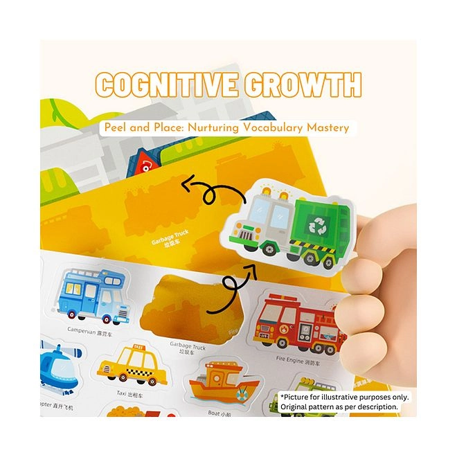 Cognitive Growth Activity Sticker Book Reusable Waterproof Durable Non-Toxic 39 pcs