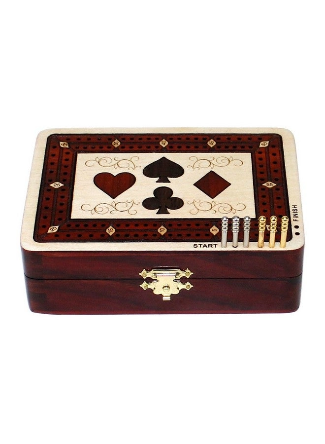 Cribbage Board - 2 Track 60 Points Bloodwood / Maple Wood