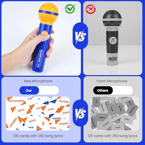 Real Mic Karaoke Party Game - Ages 8+ 130 word cards
