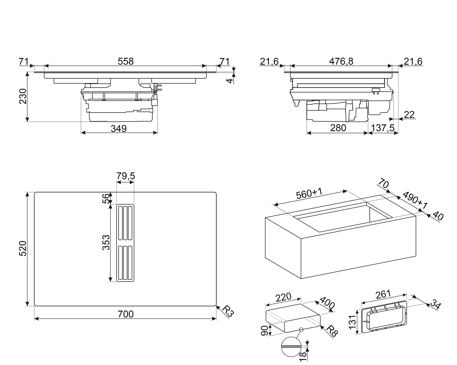 Universale Aesthetic HOBD472D2 Induction hob