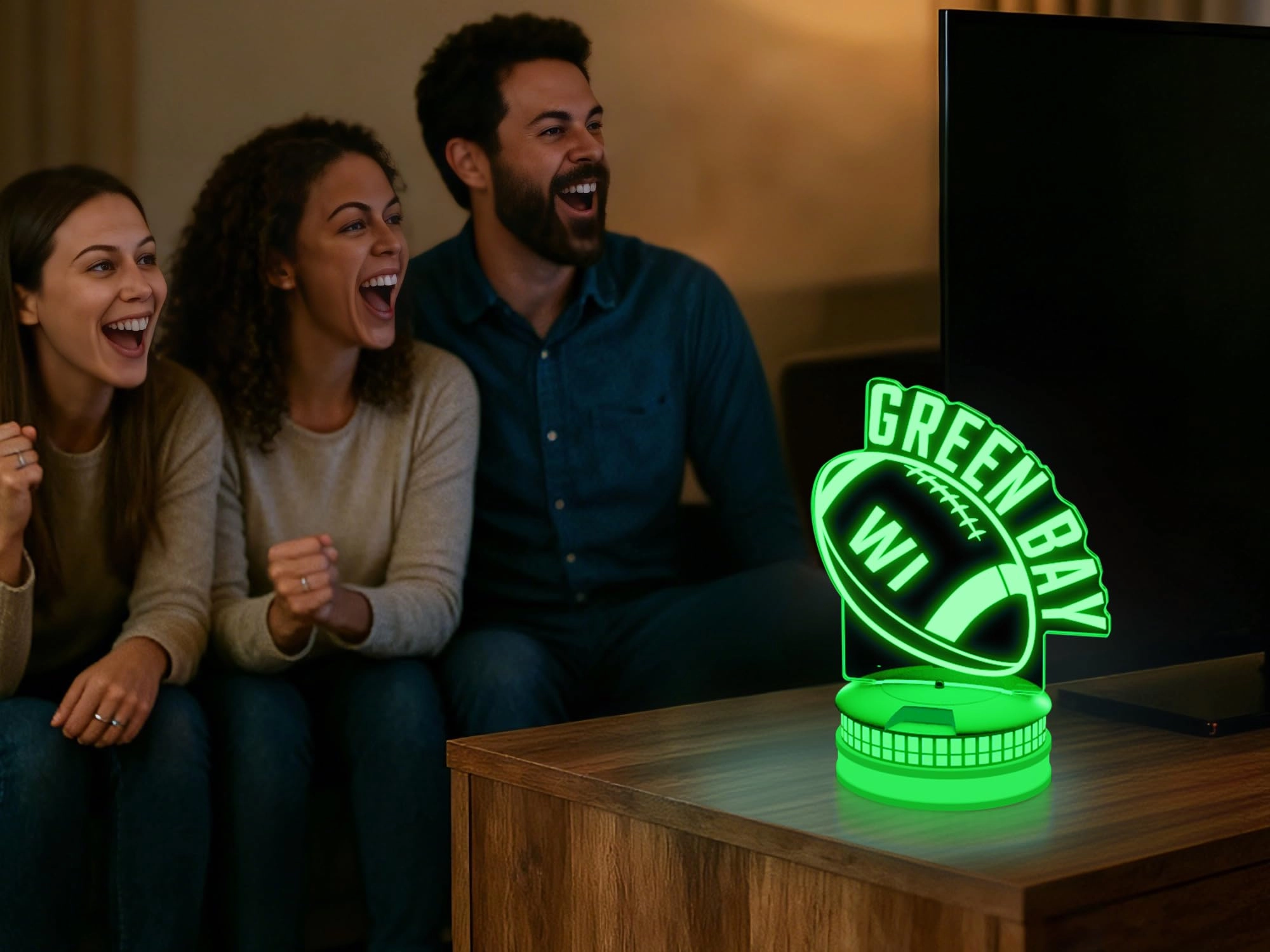 3D Football Green Bay Night Light - USB Green Bay Multicoloured#2