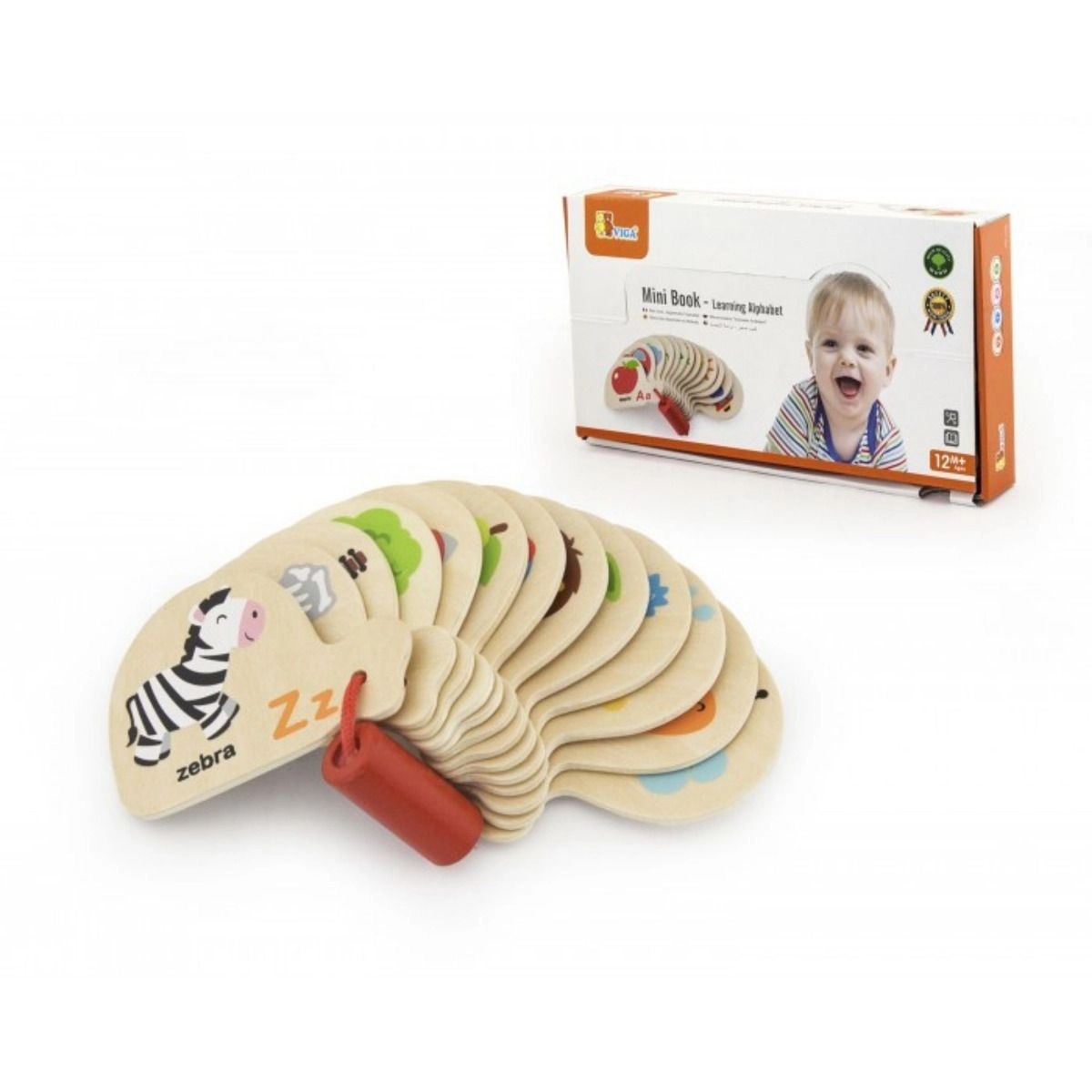 Mini Alphabet Letters Wood Book - 12 months+