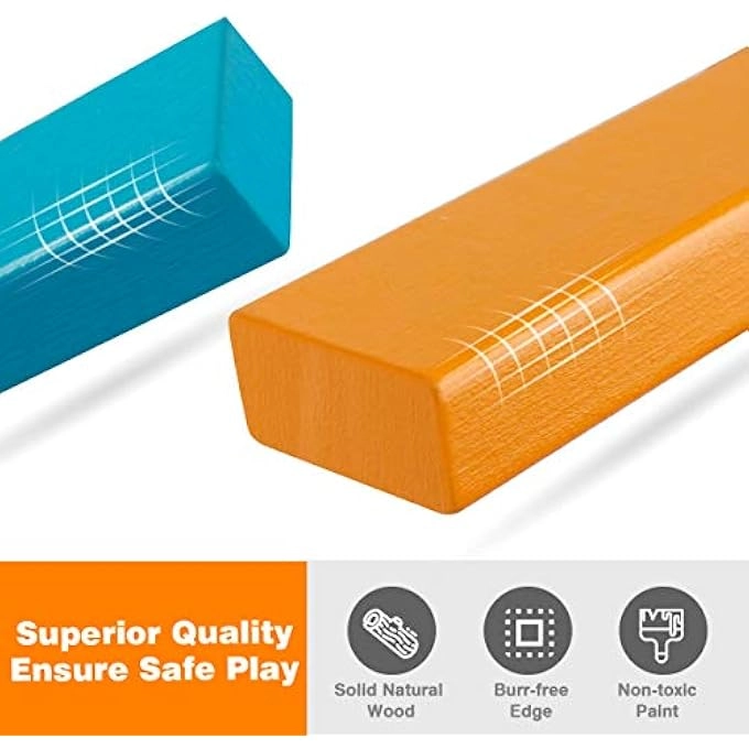 Wooden Blocks Stacking Game - 4+ 54 pieces