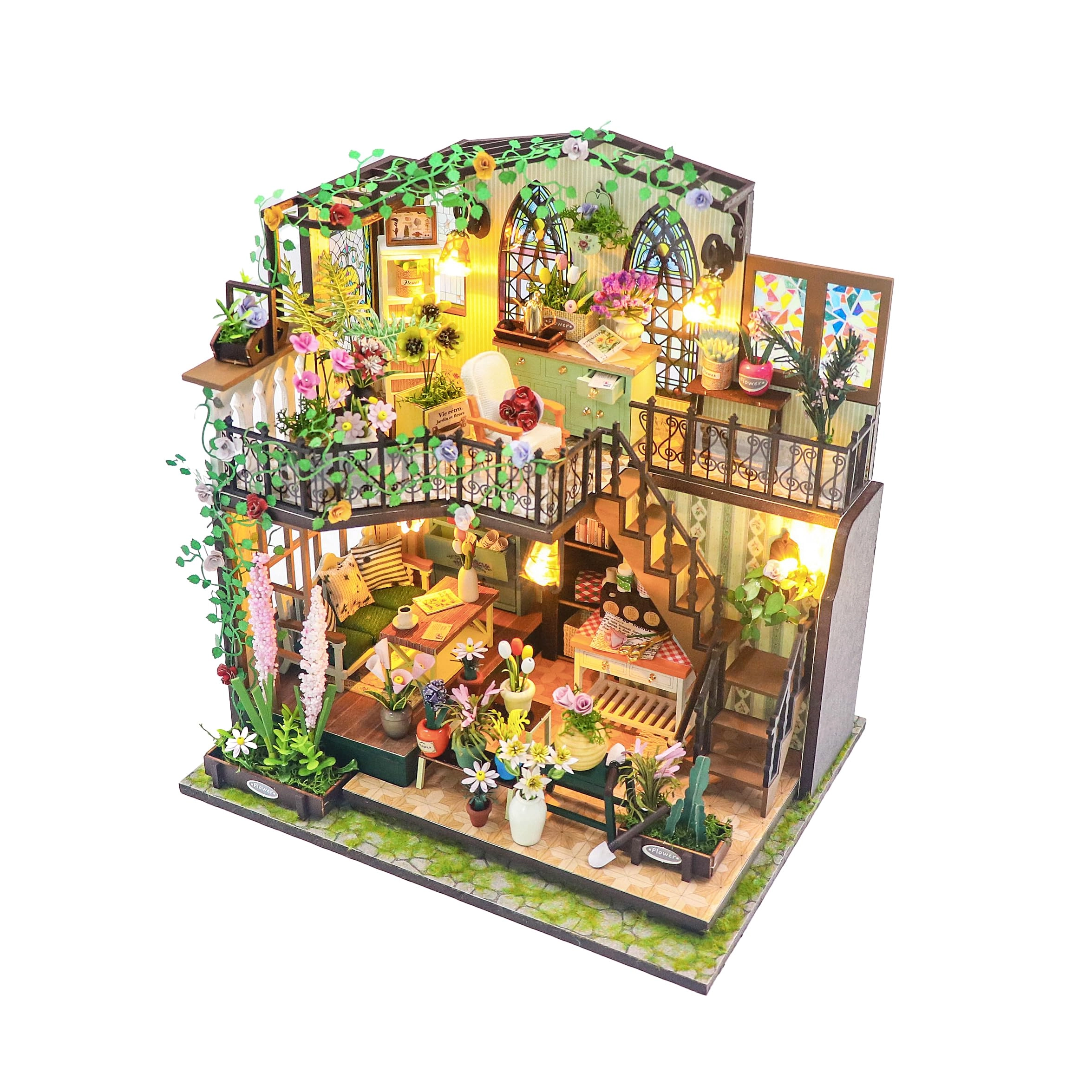 PANZIYU Darcy Flower House - 22.61 x 16.76 x 23.37 cm LED