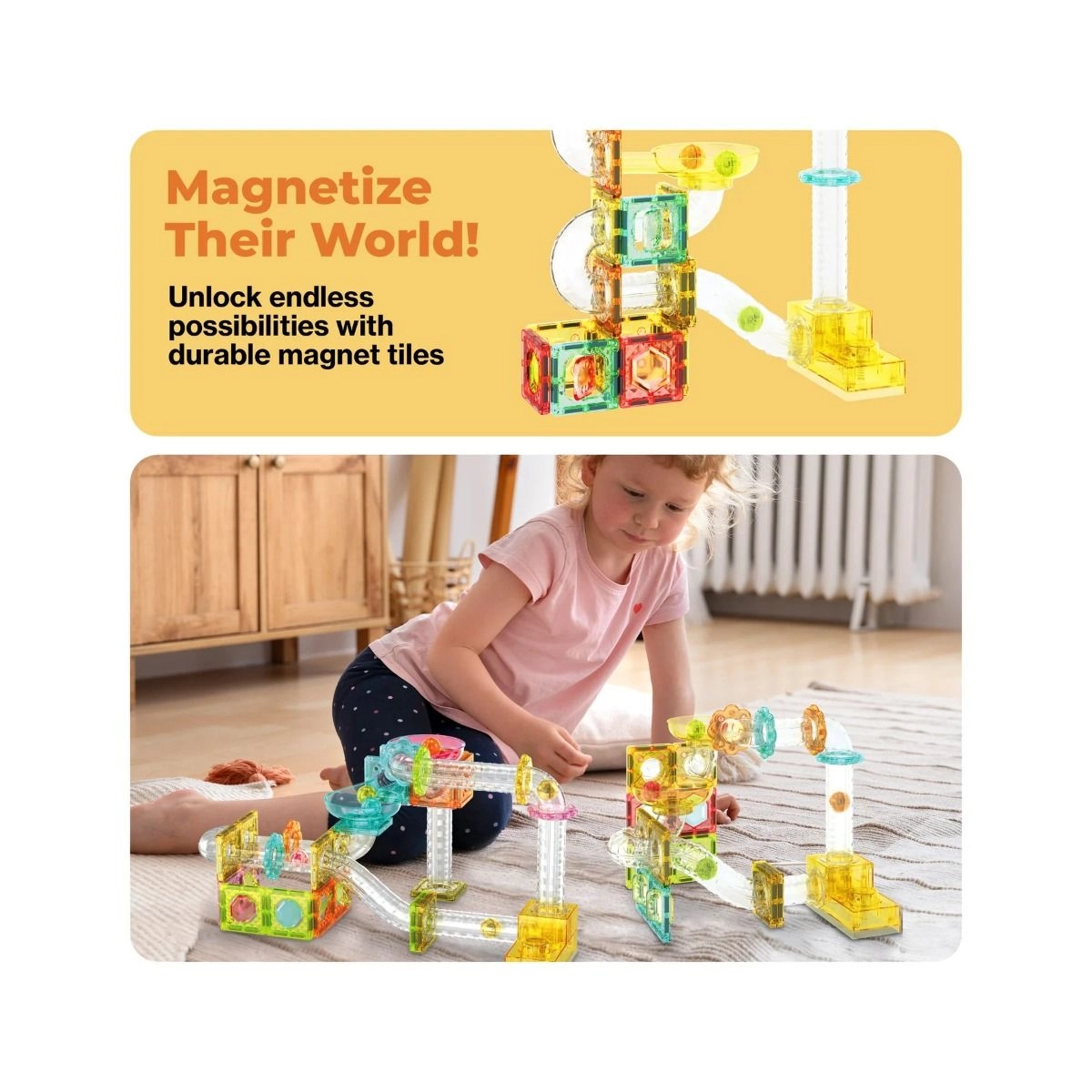 Magnetic Marble Run - 80 pcs