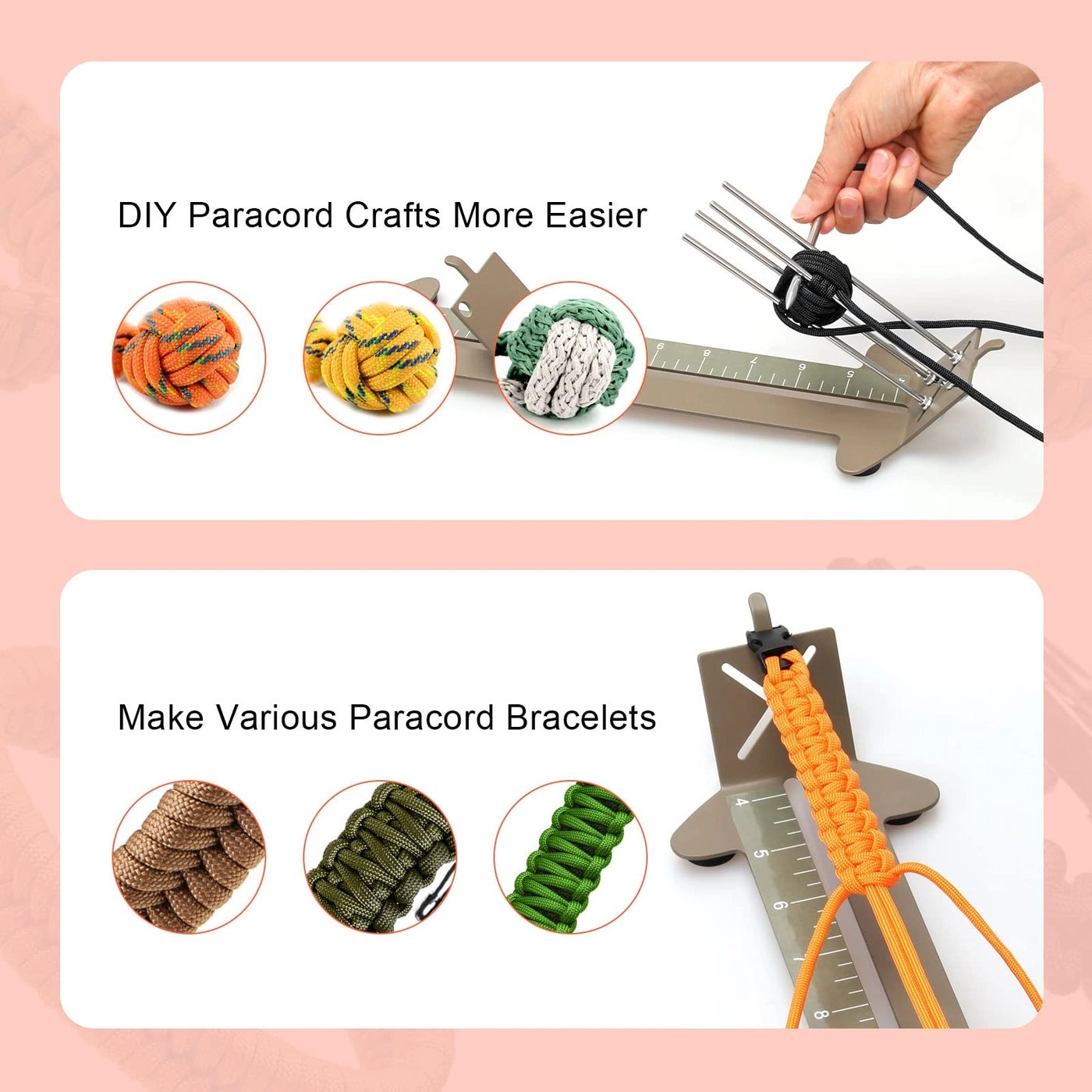 Paracord Bracelet Jig - 2 in 1 4" to 13"